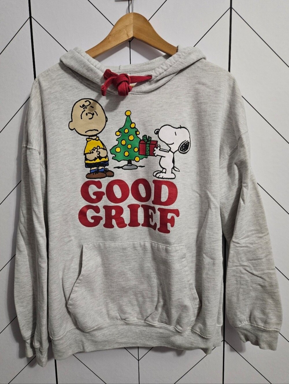 Peanuts "Good Grief" Holiday Hoodie, Junior's Plus 3X